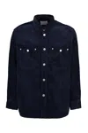 Isabel Marant Wool Corduroy Overshirt With Velvet Pockets In Blue