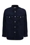 Isabel Marant Wool Corduroy Overshirt With Velvet Pockets In Blue