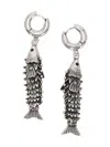 Isabel Marant River Fish Drop Hoop Earrings Pair In Silver