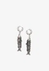 Isabel Marant River Fish Drop Hoop Earrings Pair In Silver