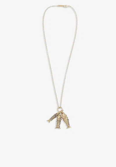 Isabel Marant River Fish Pendant Necklace In Dore