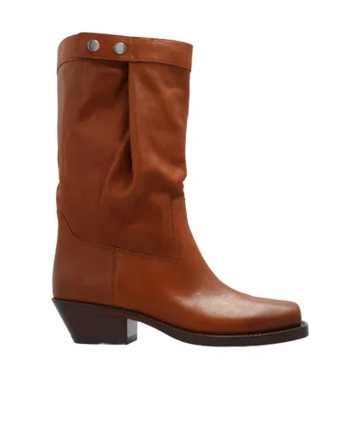 Isabel Marant Rivet Detail Short Boots In Brown