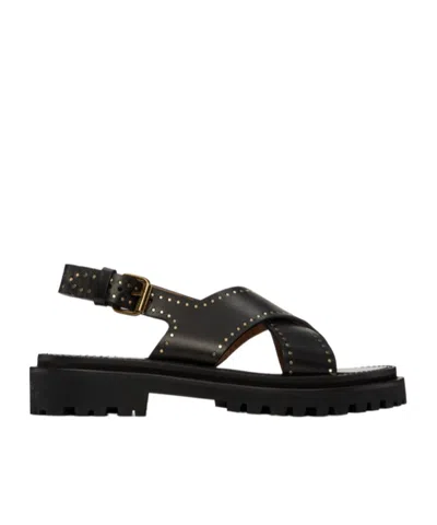 Isabel Marant Rivet Flat-soled Sandals In Black