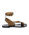 Isabel Marant Jiona Stud-embellished Ankle Strapped Sandals In Brown