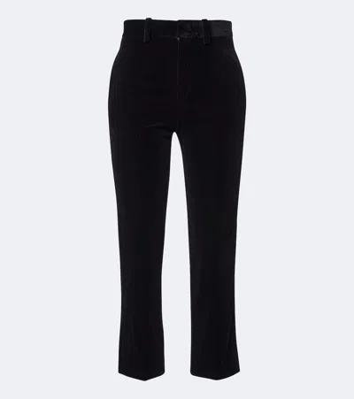 Isabel Marant Roaya Cotton Velvet Straight Pants In Black