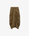 Isabel Marant Asna Draped Long Sleeve Top In Bronze