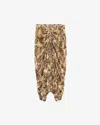 Isabel Marant Snake Print Midi Skirt With Textured Detail In Sand
