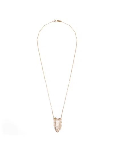 Isabel Marant Rock Crystal Necklace In Gold