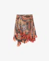 Isabel Marant Dova Printed Cotton Skirt In Orange