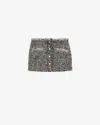 Isabel Marant Gleny Tweed Mini Skirt In Black And Ecru