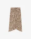 Isabel Marant Olena Draped Midi Skirt In Ochre-ecru