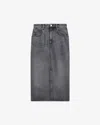 Isabel Marant Etoile Denim Midi Skirt In Grey Cotton In Light Gray