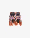 Isabel Marant Yolana Fringed Sequin-embellished Jacquard-knit Cotton Mini Skirt In Orange
