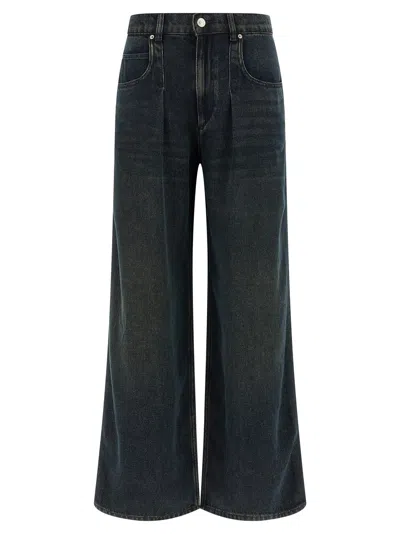 Isabel Marant Rodayna Blue Jeans With Logo Patch On The Rear In Denim Woman