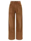 Isabel Marant High Waist Trousers Wide Legs In Brown