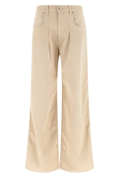 Isabel Marant Rodayna Wide Leg Jeans Trousers In Neutral