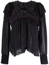 Isabel Marant Lace-detail Long-sleeve Blouse In Black