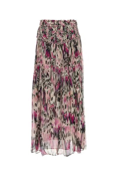 Isabel Marant Printed Silk Rolande Skirt In Multi