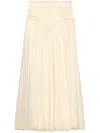 Isabel Marant Braided High Waist Maxi Pleated Ruffle Skirt In Beige
