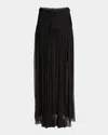 Isabel Marant Sheer Elastic Waistband Skirt With Braided Detail In Black