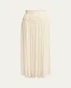 Isabel Marant Braided High Waist Maxi Pleated Ruffle Skirt In Ecru