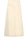 Isabel Marant Braided High Waist Maxi Pleated Ruffle Skirt In Neutrals