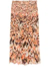 Isabel Marant Rolande Printed Silk-chiffon Midi Skirt In Orange