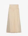 Isabel Marant Braided High Waist Maxi Pleated Ruffle Skirt In Ecru