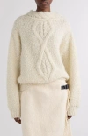 Isabel Marant Romane Irish Funnel-neck Alpaca Sweater In White