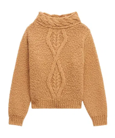 Isabel Marant Romane Cable Knit Sweater In Brown