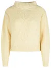 Isabel Marant 'romane' 'ecru' Alpaca Blend Sweater Women In Yellow