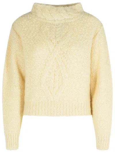Isabel Marant 'romane' 'ecru' Alpaca Blend Sweater In Yellow