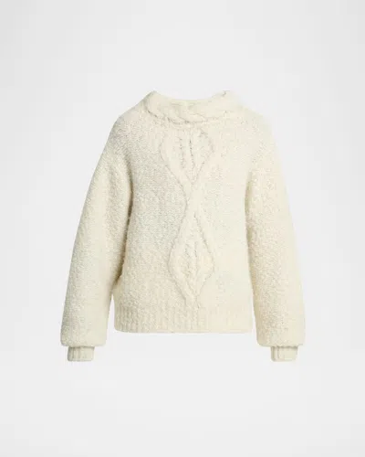 Isabel Marant Romane Irish Funnel-neck Alpaca Sweater In Sand