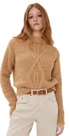 Isabel Marant Cable Knit Romane Sweater Textured Fabric In Brown
