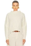 Isabel Marant Romane Irish Funnel-neck Alpaca Sweater In Sand