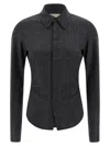 Isabel Marant Tailored Pinstripe Long Sleeve Shirt In Gray