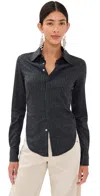 Isabel Marant Romea Pinstripe Shirt In Gray