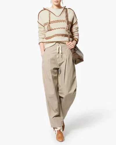 Isabel Marant Romera Tweed Hood Sweater In Ecru In Multi