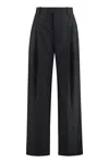 Isabel Marant 'romina' Grey High Waist Pants With Check Motif In Black