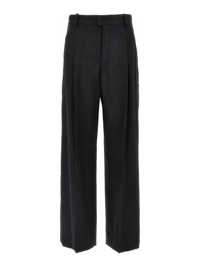 Isabel Marant 'romina' Grey High Waist Pants With Check Motif