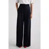 Isabel Marant Romina Pinstripe Crepe Wide Leg Pants In Midnight/ecru