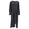 Isabel Marant Romina Printed Midi Robe Dress In Black Silk In Black