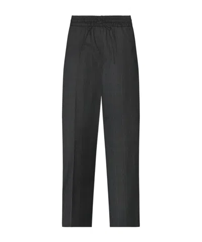 Isabel Marant Rope-drawn Wool Casual Trousers In Black
