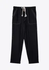 Isabel Marant Rope Drawstring Silk Pants In Black