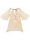 Isabel Marant Rosaline Gathered Silk Top In Neutrals