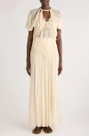 Isabel Marant Rosaline Silk Gauze Top In Ecru