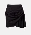 Isabel Marant Rosaria Draped Virgin Wool Miniskirt In Black