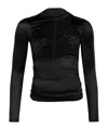 Isabel Marant Black Stretch Silk Blend Rose Top In Black