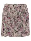 Isabel Marant Tiered Silk Skirt With Abstract Pattern In Purple
