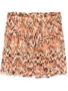 Isabel Marant Roumi Printed Cotton Skirt In Orange